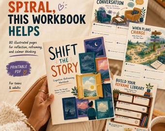 Cognitive Reframing Workbook, CBT Worksheets, Cognitive Distortions, Thinking Errors, Self Talk, Cognitive Restructuring for Teens Adults