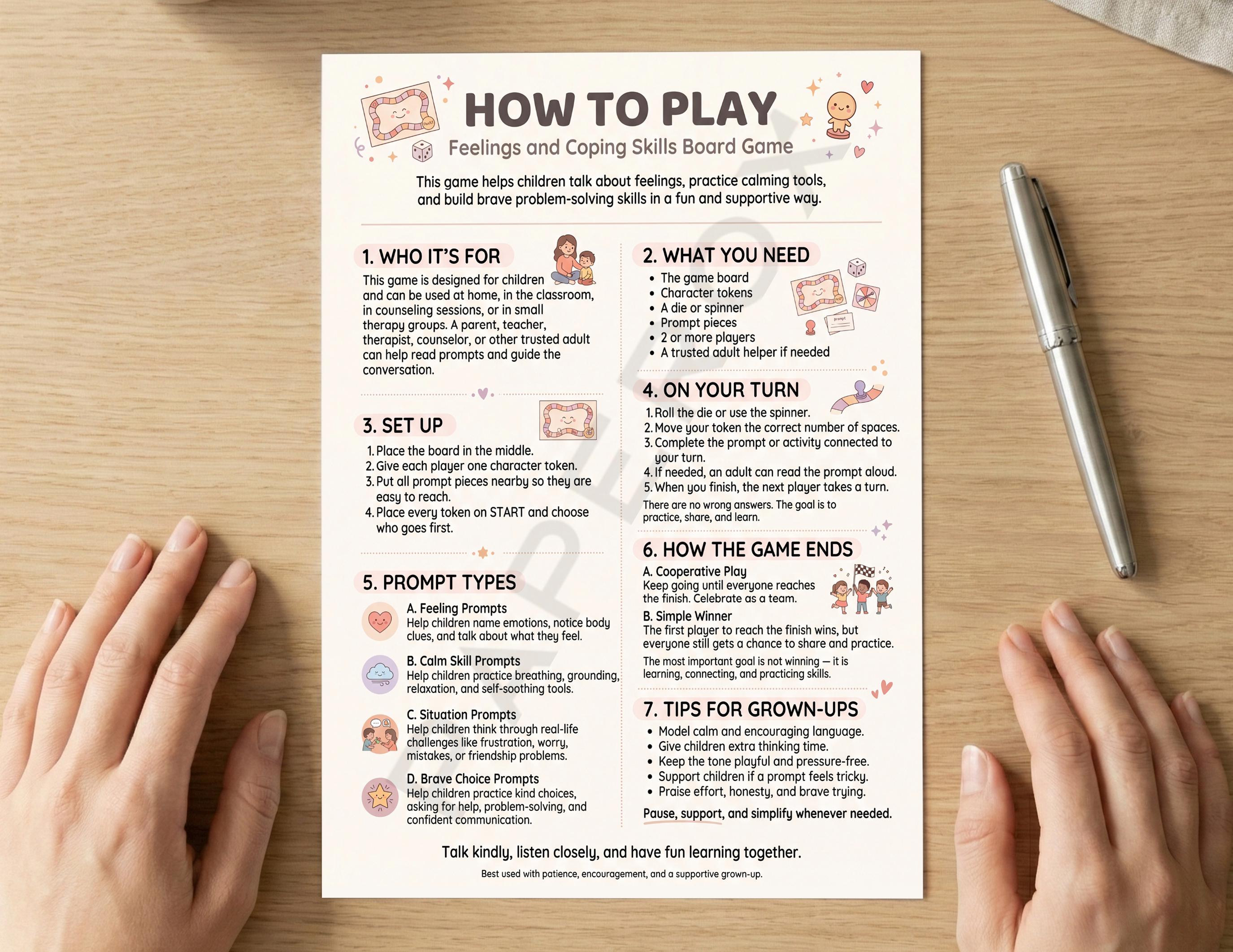 Kids Feelings Board Game, Coping Skills Game for Kids, Child Emotional ...