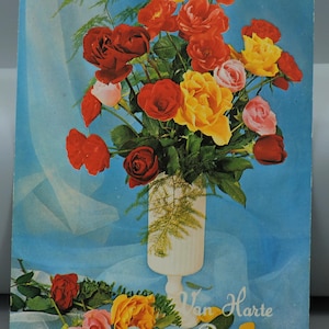 Lot de 5 cartes postales hollandaises anciennes « Guérir bientôt » / « Meilleurs voeux de rétablissement / Van harte beterschap - non utilisée - années 60
