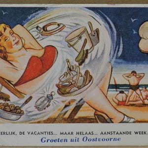 Cartes postales drôles / humoristiques de la plage aux Pays-Bas