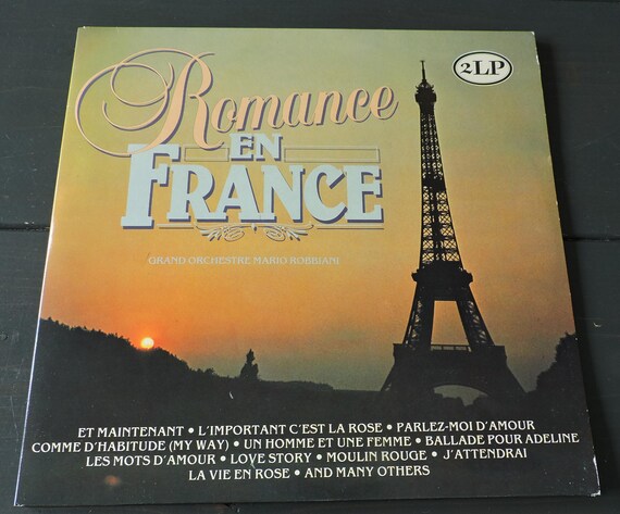 Set of 2 vintage vinyl records – Grand Orchestra Mario Robbiani - Romance en France – MCR – 1981