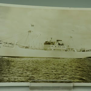 Anciennes cartes postales vintage de navires néerlandais - années 50 - photographies en noir et blanc - non utilisées