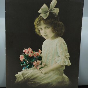 Conjunto de 4 postais antigos vintage de crianças, coloridos à mão – 1917 – 1925