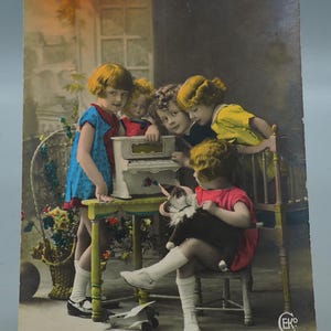 Set of 4 vintage Happy Birthday postcards children from the 1930’s – used