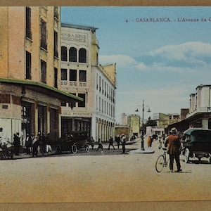 Lot de 8 cartes postales anciennes vintage de Casablanca, Maroc