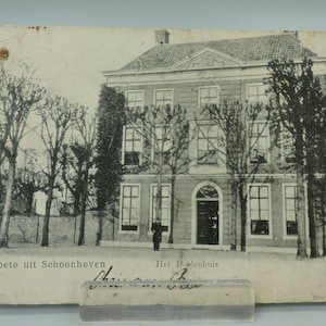 Carte postale ancienne de Het Doelenhuis, Schoonhoven, Pays-Bas - utilisée - 21 mars 1907