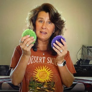 Easy Round Kitchen Scrubby PATTERN & VIDEO Tutorial/ Knitting Machine Addi 22 Needle  (PDF Pattern)