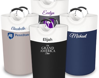 Personalized Collapsible Laundry Basket: Custom Dorm & Travel Hamper