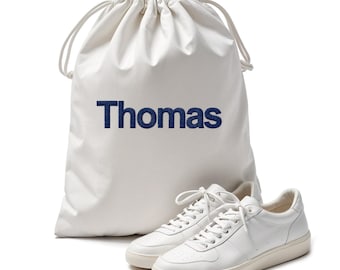 Embroidered Shoe Bag with Custom Name: Travel Shoe Organizer