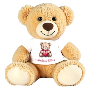 Custom Teddy Bear Valentine&#39;s Day Gift – Soft plush V-Day Gift with Custom Name, Romantic Keepsake for your Loved One!