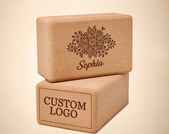 Personalized Cork Yoga Block Set – Custom Logo Non-Slip Yoga Props