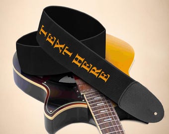Custom Guitar Strap – Personalized Black Strap for Bass & Acoustic Guitars