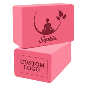 Personalized Yoga Blocks: Custom Design, Non-Slip Foam (2 Pack)