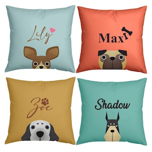 Custom Pet Pillow: Personalized Dog Throw Pillow with Name