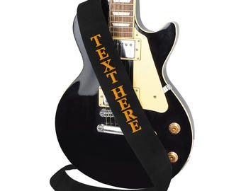 Personalized 3" Guitar Strap for Bass, Electric & Acoustic Guitar, Embroidered Name Guitar Strap Best Gift for Men and Women Players - Black
