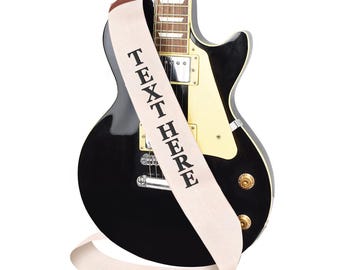 Personalized Guitar Strap – Custom Embroidered Musician Gift for Men & Women - Cream