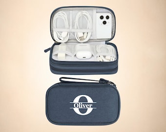 Custom Electronics Travel Organizer – Personalized Cord & USB Storage Bag