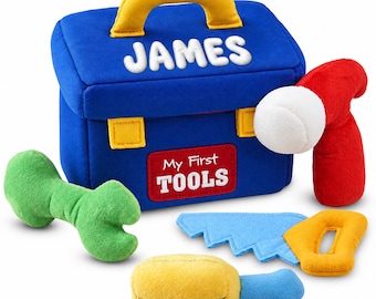Personalized Plush Toolbox Toy Set: Sensory Soft Tools for Toddlers