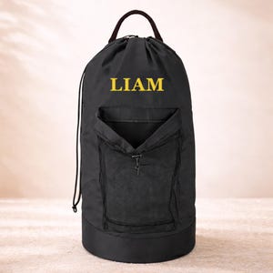 Personalized Travel Laundry Backpack: Embroidered Name, Heavy Duty XL Bag