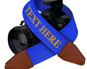 Custom Camera Strap with Embroidered Name - Padded, Universal Fit, Neck Shoulder & Crossbody Strap, Strap for DSLR/SLR/Mirrorless Cameras
