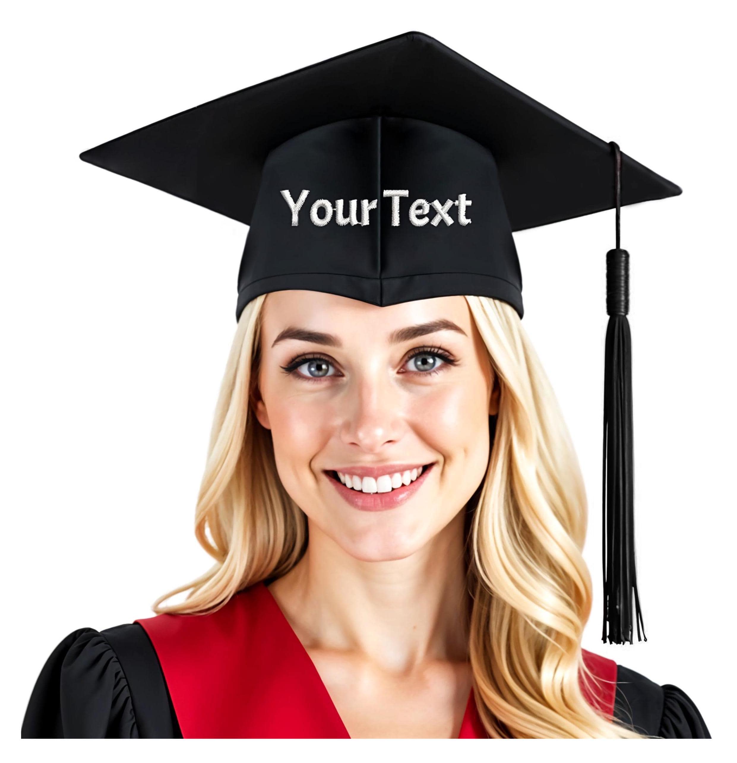 Personalized Graduation Cap with Embroidered Name - Customized Graduation Hat with Tassel - Ideal Gift for Graduation with custom name