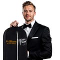 Personalized Black Garment Bag: Embroidered Groom Tuxedo Cover