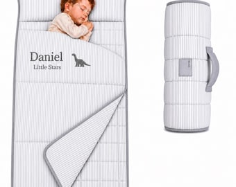 Gray Kids Nap Mat – Personalized Name Preschool Rest Mat for Boys & Girls