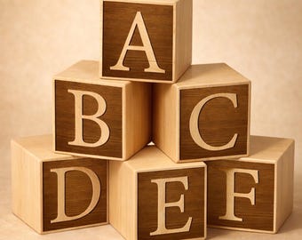 Personalized Wooden Blocks – Engraved Baby Name Blocks Nursery Décor