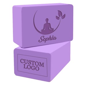 Personalized Yoga Blocks: Custom Design, Eco-Friendly Foam (2 Pack)