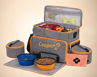 Custom Embroidered Dog Travel Bag – Personalized Pet Organizer for Travel