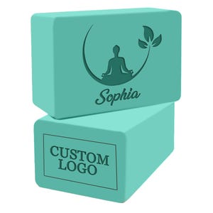Personalized Yoga Blocks: Custom Design, Non-Slip Foam (2 Pack)