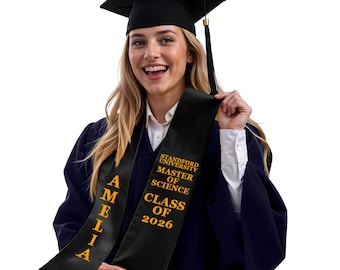 Personalized Graduation Stole: Custom Class of 2026 Satin Sash (70'')
