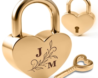 Engraved Heart Padlock with Initials: Personalized Love Lock