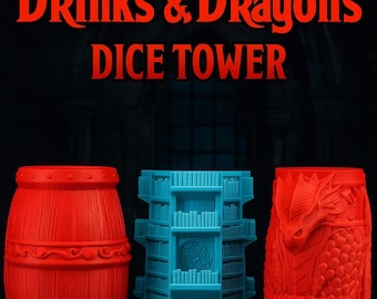 Drinks & Dragons Dice Tower | 3D Printed DnD Dice Roller