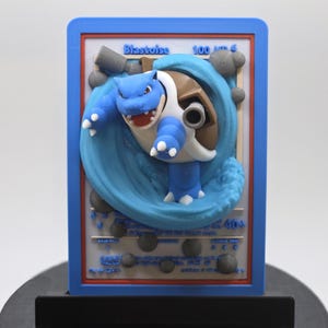 Carte Pokémon Blastoise imprimée en 3D | Art mural | Personnalisable et à collectionner | Cadeau Pokémon unique