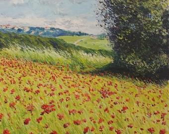 Peinture à l’huile paysage personnalisée – Œuvre art personnalisée sur toile – Fait main à partir de photo - idée de cadeau original custom