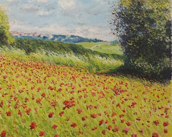 Peinture à l’huile paysage personnalisée – Œuvre art personnalisée sur toile – Fait main à partir de photo - idée de cadeau original custom