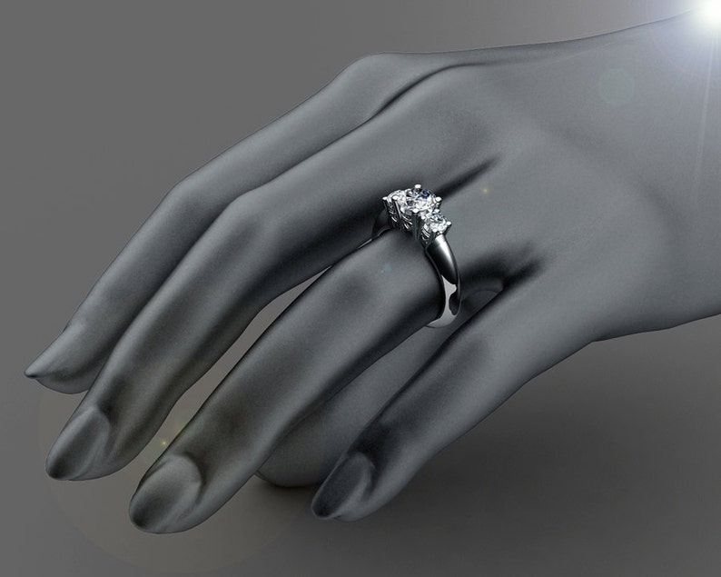 Promise Ring 50/% OFF 18K solid Gold Engagement Ring 3 stone Heart Filigree Solid Gold ring Diamond Engagement Ring