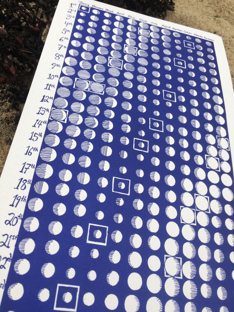 Vertical 2024 Lunar Calendar With Perigee and Apogee Super Moon