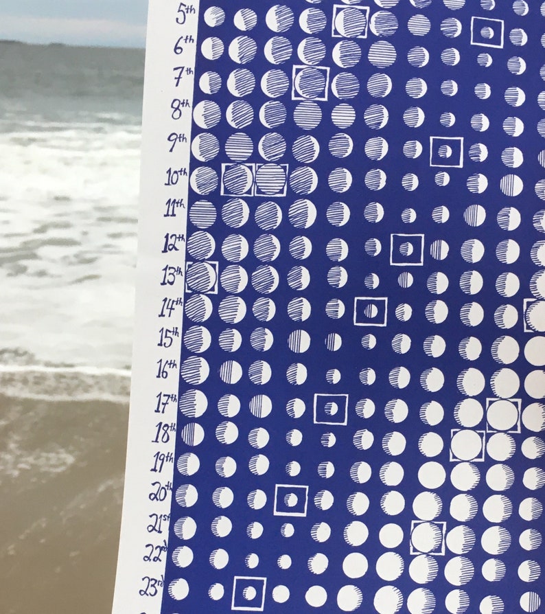 Vertical 2024 Lunar Calendar With Perigee and Apogee Super Moon