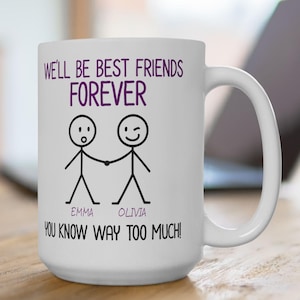 Customizable Mugs Best Friends | Personalized Bestie Mug | Custom Coffee Cup for BFF | Cute Friendship Gift | Unique Best Friend Present