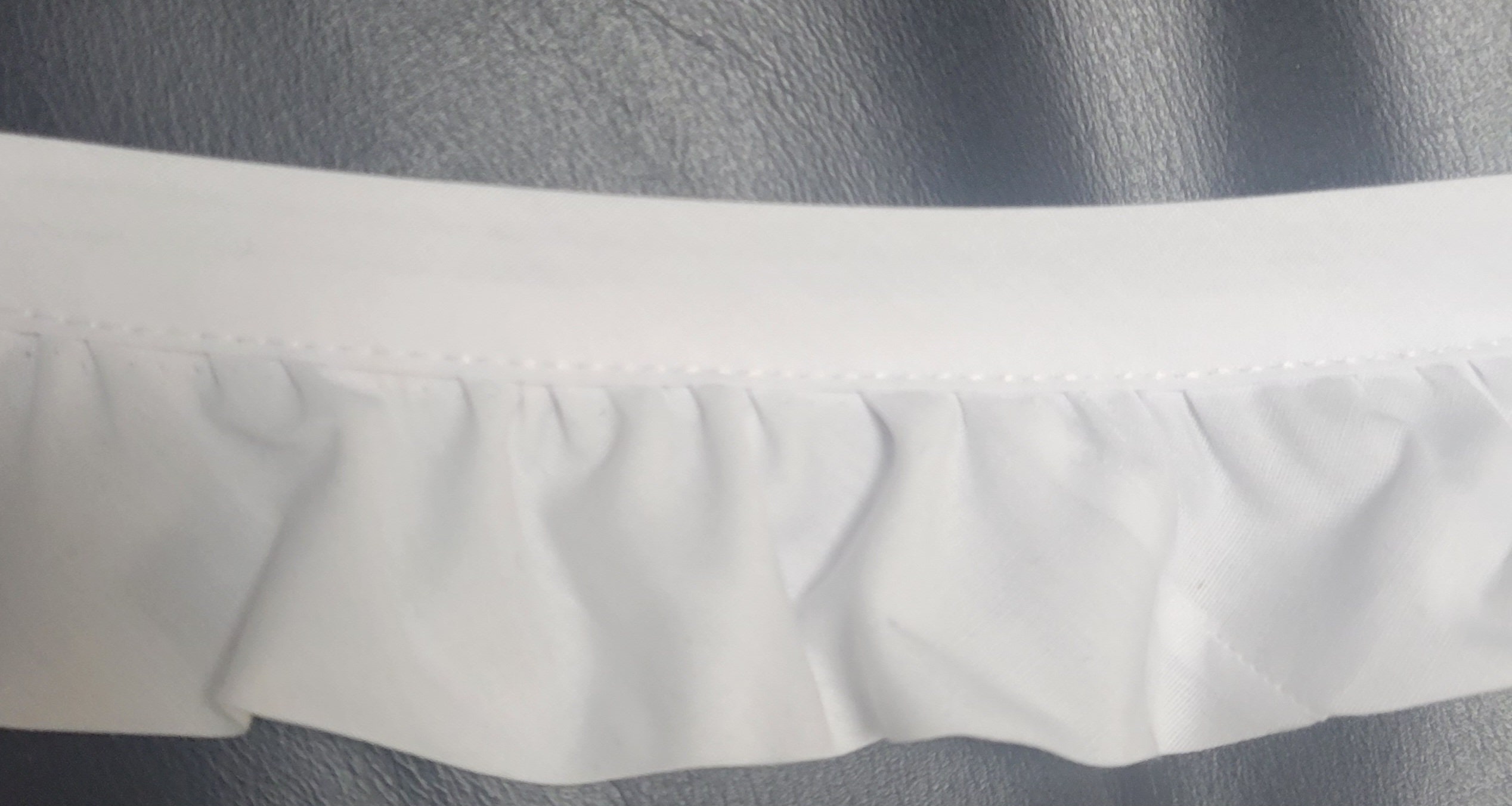 12 Yards Gathered White Ruffled Poly Cotton Bias Trim 2