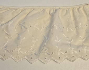 6 yards wide ecru gathered Eyelet cotton Fabric ruffled  Sewing Lace trim 4 1/2"  for baby clothes, blankets and accessories DIY