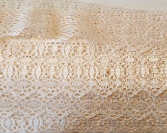 DIY shiny italian lace 12 yards 3" white or ivory flat nylon lace  for altered couture, decor, baby blankets and more