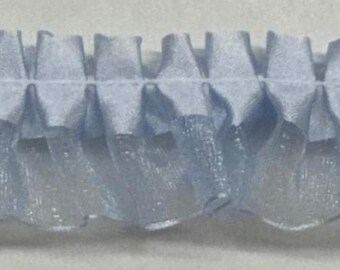 12 yards DIY Box pleated baby blue organza and satin sewing trim for couture, embellishments, home decor, couture
