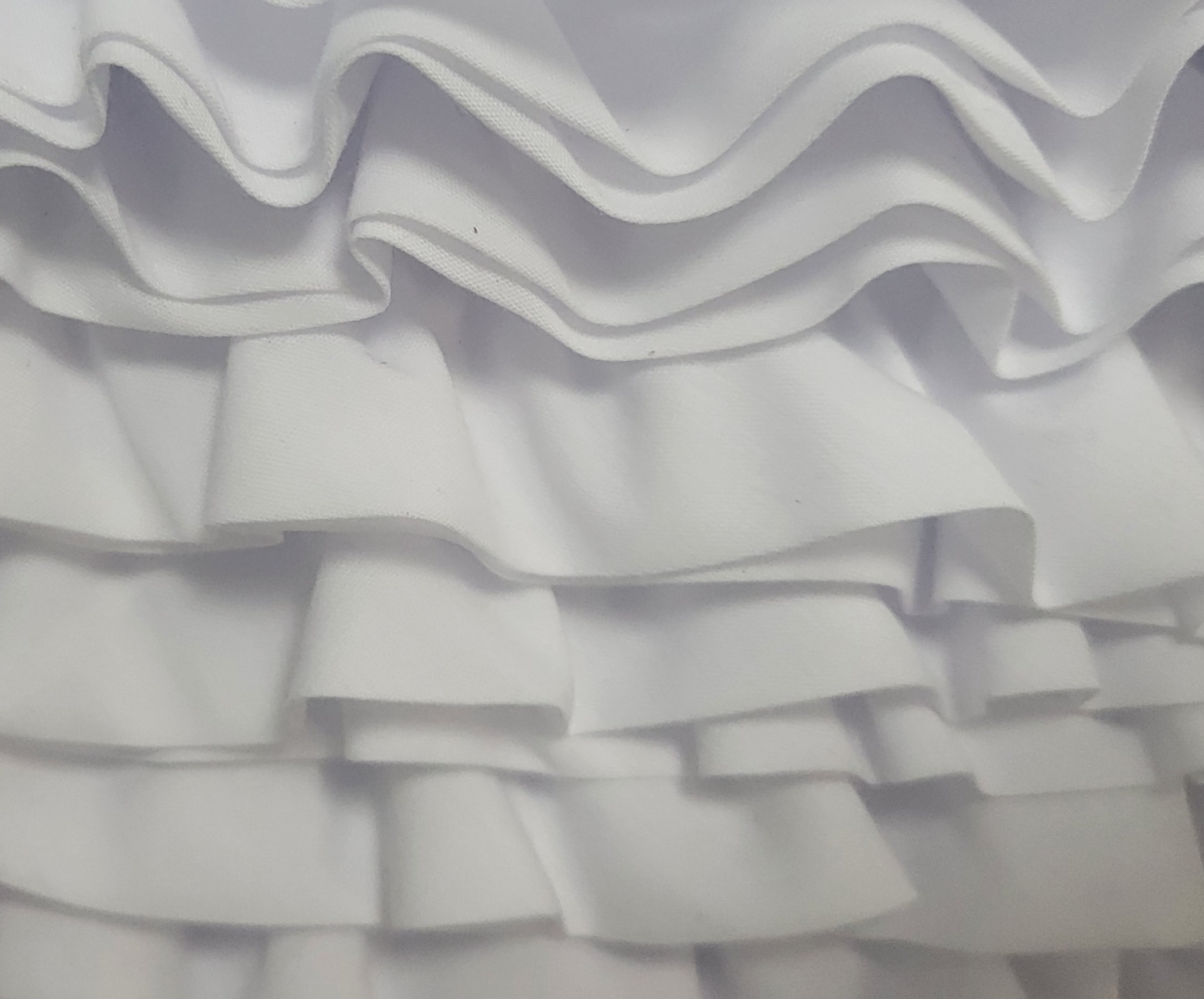 12 Yards Gathered White Ruffled Poly Cotton Bias Trim 2
