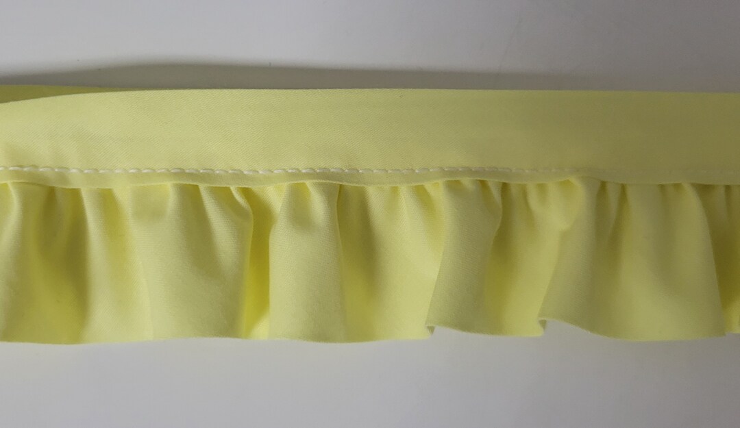 12 Yards Gathered Yellow Ruffled Poly Cotton Bias Trim 2