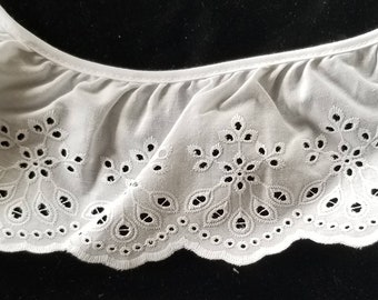 3 yards wide gathered eyelet poly cotton Fabric ruffled  Sewing Lace trim white 4" for baby clothes, blankets and accessories DIY wholesale