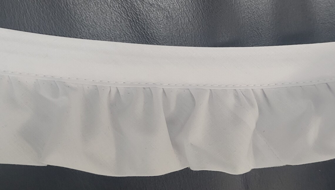 12 Yards Gathered White Ruffled Poly Cotton Bias Trim 2