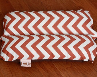 Mini Pet Bed – Zig Zag Copper Orange Chevron Cotton Canvas